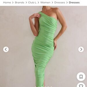 Club L Lime One-Shoulder Dress